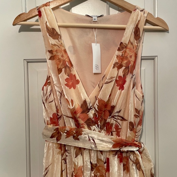 NWT Baltic Born Lennon Velvet Cream/Pink Floral Sleeveless Maxi XS - Picture 10 of 13